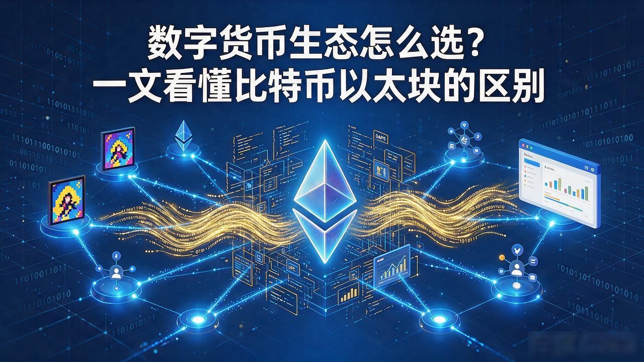 数字货币生态怎么选？一文看懂比特币以太坊的区别