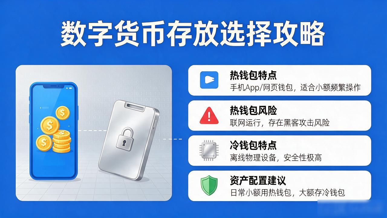 数字货币怎么存放？新手冷钱包热钱包选择全攻略