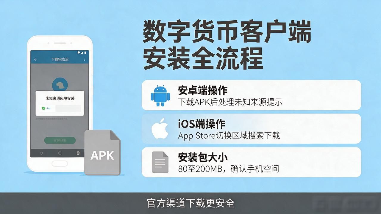 手机上下载安装数字货币客户端，从选平台到安装完成全流程