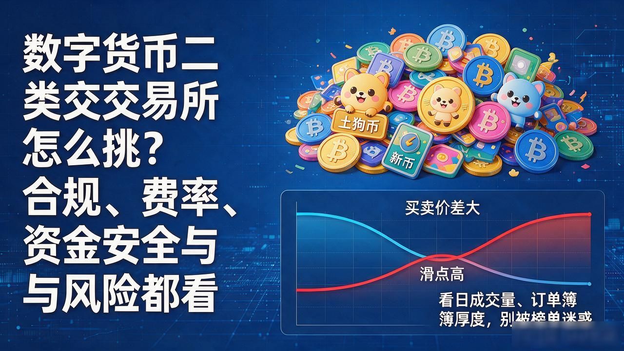 数字货币二类交易所怎么挑？合规、费率、资金安全与风险都看