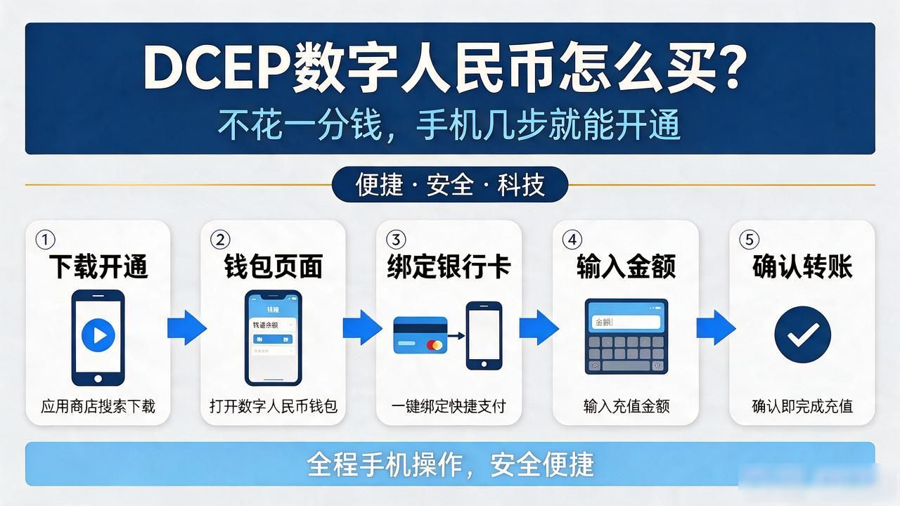 DCEP数字人民币怎么买？不花一分钱，手机几步就能开通