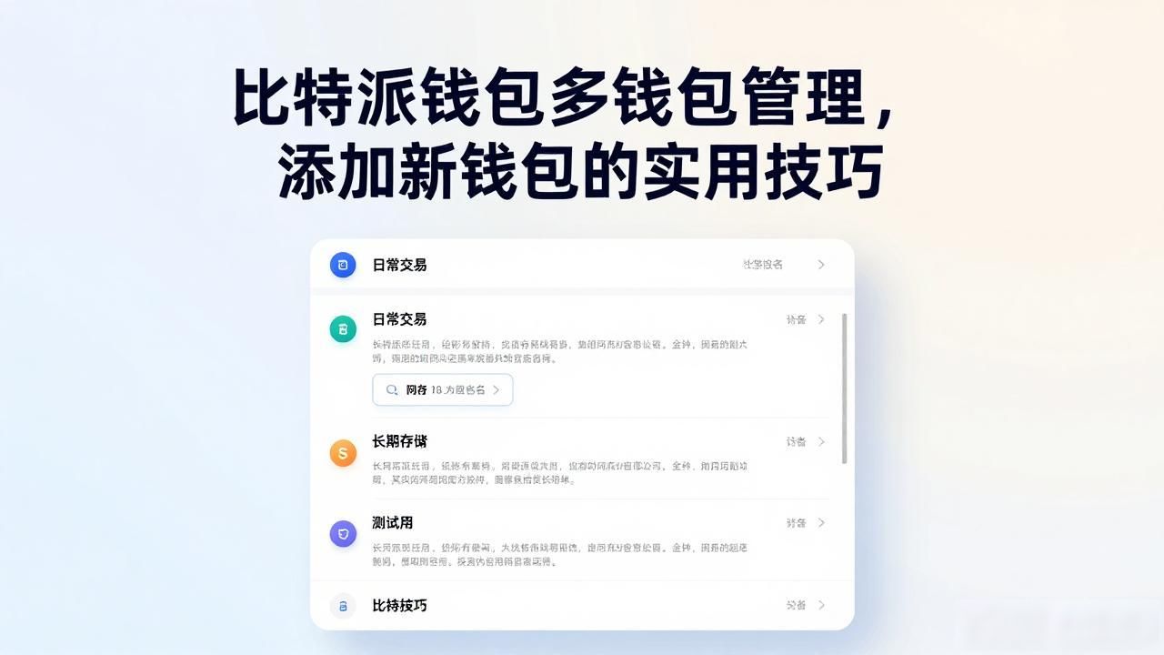 比特派钱包多钱包管理，添加新钱包的实用技巧